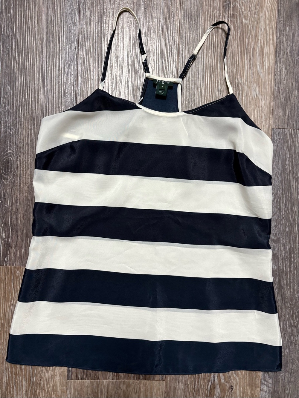 J. Crew Black and White Striped Racerback Cami Layering Top; lightweight top. 4